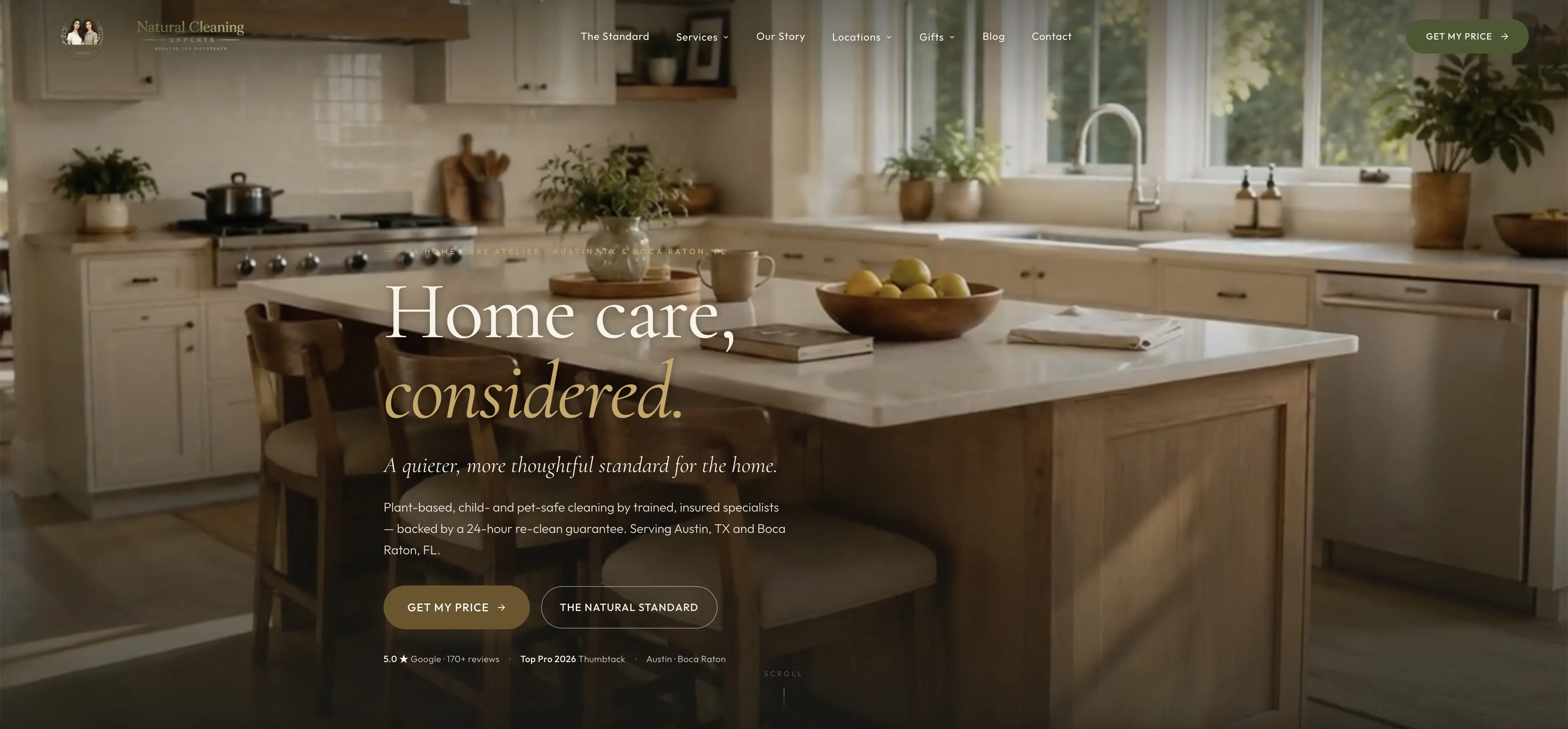 Natural Cleaning Experts website